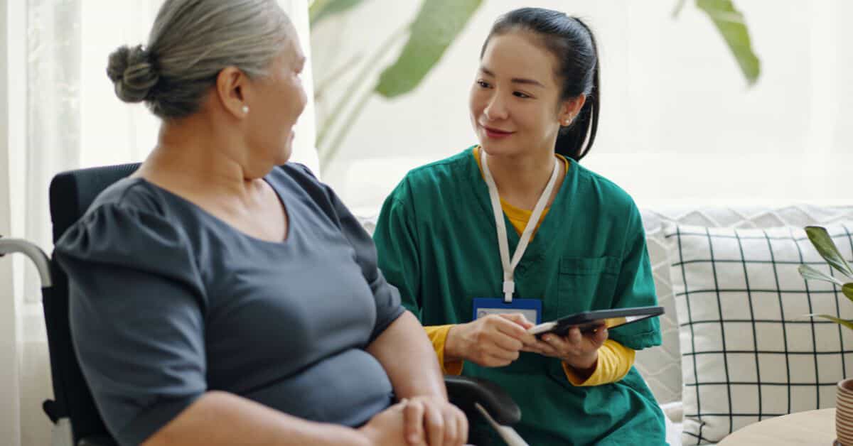 Senior citizens talking